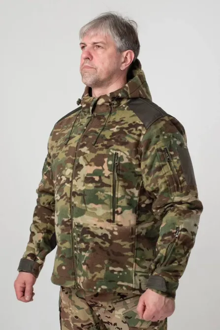 Тактична Куртка мультикам мікрофліс з Капюшоном Military MTP Дніпро - фото 7