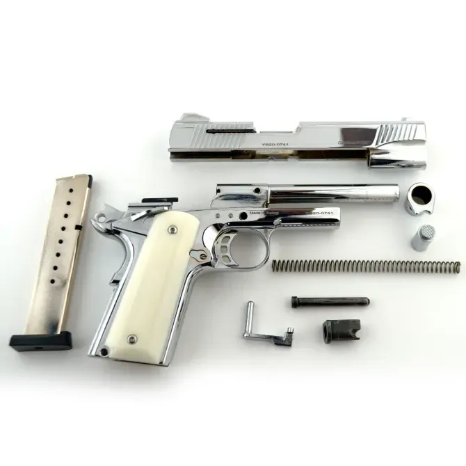 Стартовий пістолет KUZEY 911 Shiny Chrome Plating/White Grips Одеса - фото 3