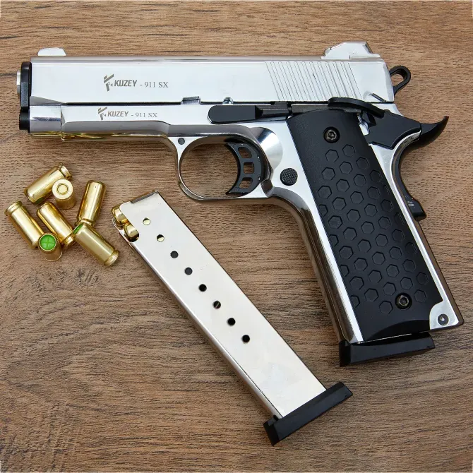Стартовий пістолет KUZEY 911SX Chrome Engraved Одеса - фото 2
