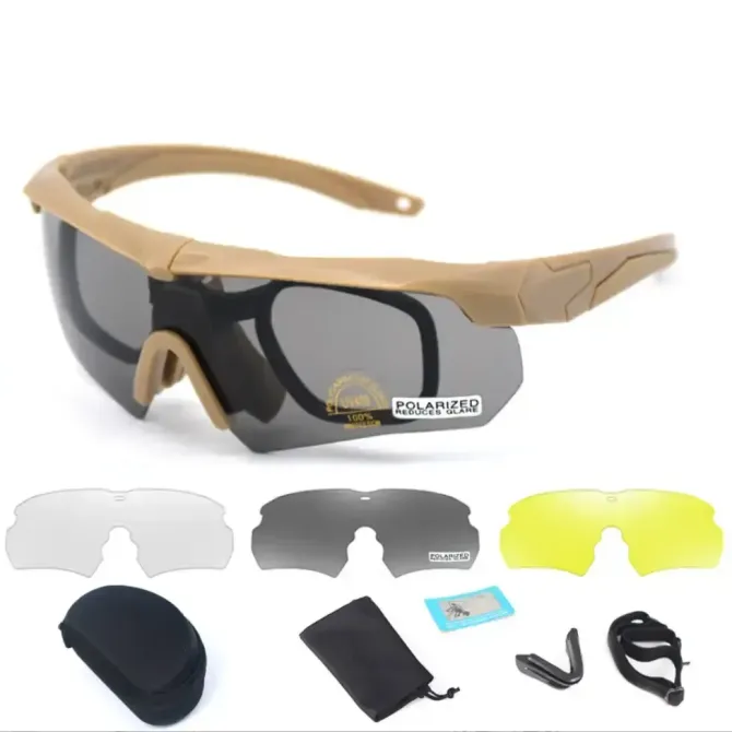 Тактичні захисні окуляри Crossbow Polarized із трьома змінними лінзами Березань - фото 1