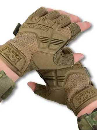 Тактичні безпалі рукавички MECHANIX M-PACT® Fingerless Койот Березань