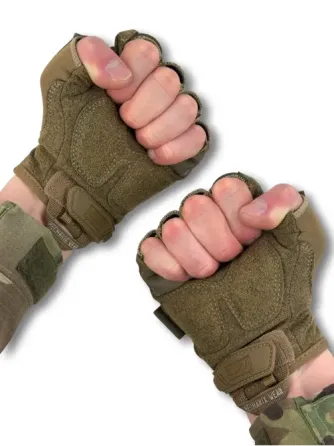 Тактичні безпалі рукавички MECHANIX M-PACT® Fingerless Койот Березань