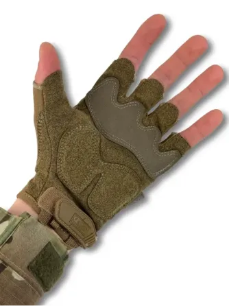 Тактичні безпалі рукавички MECHANIX M-PACT® Fingerless Койот Березань