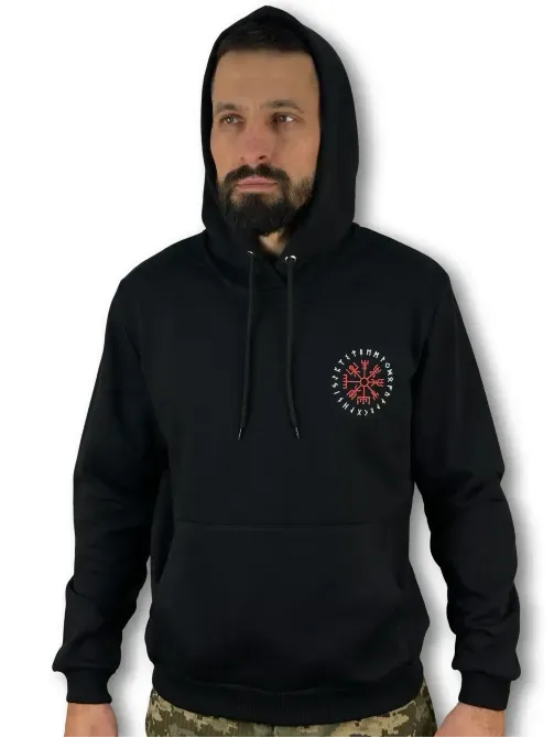 Чорна Худі з принтом Березань - изображение 1