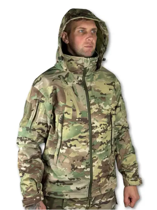 Куртка військова "Шторм" Soft Shell на флісі, мембранна Мультикам Березань - фото 1