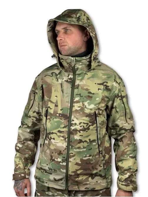 Куртка військова "Шторм" Soft Shell на флісі, мембранна Мультикам Березань - фото 2