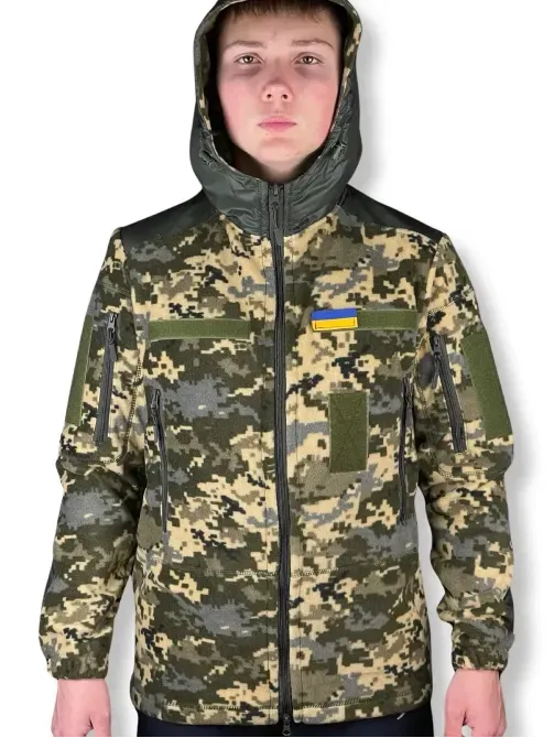 Флісова кофта з капюшоном Піксель Березань - фото 1