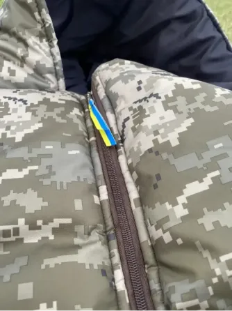 Спальний мішок зимовий (ковдра з капюшоном) Піксель 210 х 73 см Березань