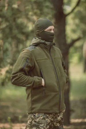 Флісова кофта з капюшоном "KORDAX" (anti-pilling), Хакі Тернівка - фото 2