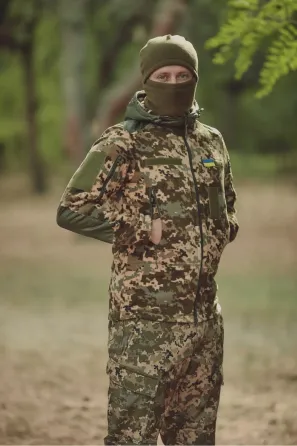 Флісова кофта з капюшоном "KORDAX" (anti-pilling), піксель Тернівка
