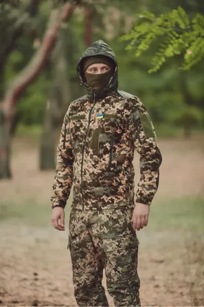 Флісова кофта з капюшоном "KORDAX" (anti-pilling), піксель Тернівка