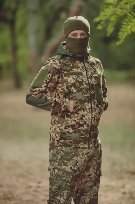 Флісова кофта з капюшоном "KORDAX" (anti-pilling), піксель Тернівка - фото 1