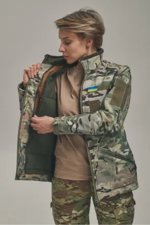 Зимова жіноча куртка KORDAX Soft Shell 2 в 1 мультикам Тернівка