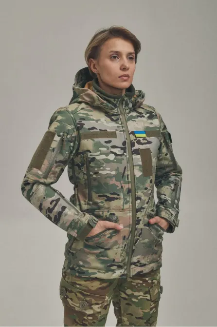 Зимова жіноча куртка KORDAX Soft Shell 2 в 1 мультикам Тернівка - фото 1