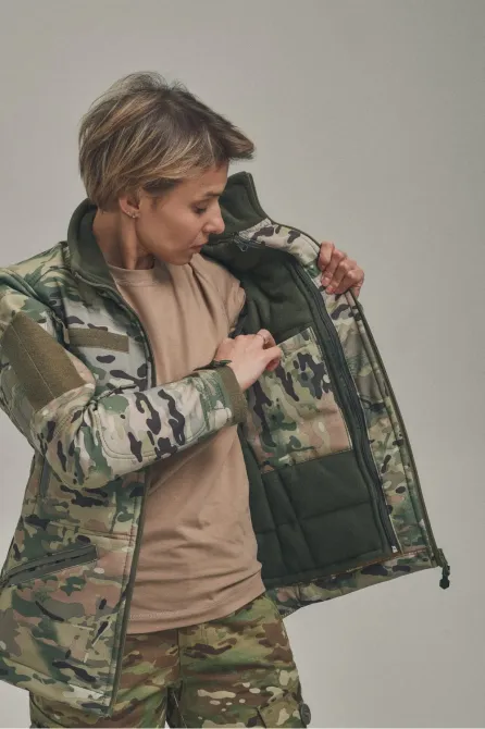 Зимова жіноча куртка KORDAX Soft Shell 2 в 1 мультикам Тернівка - фото 4