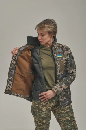 Зимова жіноча куртка KORDAX Soft Shell 2 в 1 піксель — оголошення