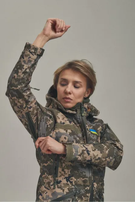 Зимова жіноча куртка KORDAX Soft Shell 2 в 1 піксель Тернівка - фото 5