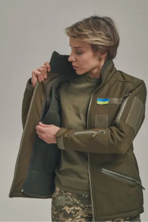 Зимова жіноча куртка KORDAX Soft Shell 2 в 1 хакі Тернівка