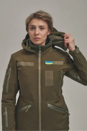 Зимова жіноча куртка KORDAX Soft Shell 2 в 1 хакі Тернівка