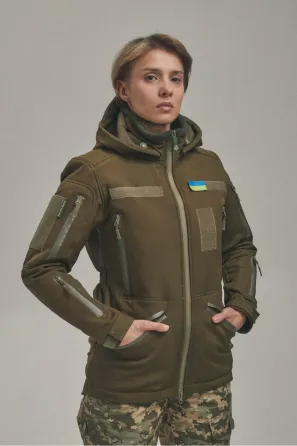 Зимова жіноча куртка KORDAX Soft Shell 2 в 1 хакі Тернівка