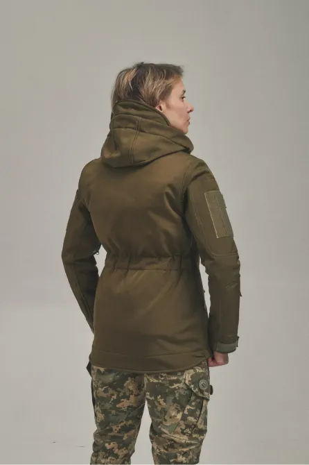 Зимова жіноча куртка KORDAX Soft Shell 2 в 1 хакі Тернівка - фото 3