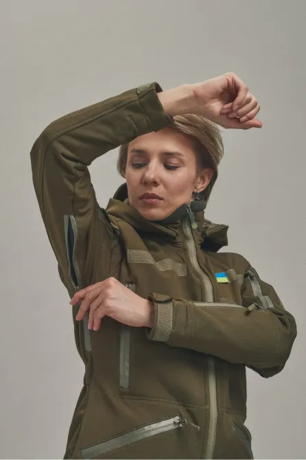 Зимова жіноча куртка KORDAX Soft Shell 2 в 1 хакі Тернівка - фото 4