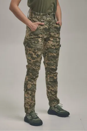 Тактичні штани KORDAX жіночі з корсетом, піксель Тернівка