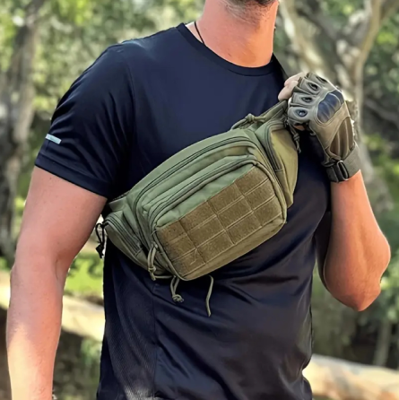 Тактична нагрудна поясна сумка бананка ARMORBAG чорна, олива і койот на пояс з MOLLE Павлоград