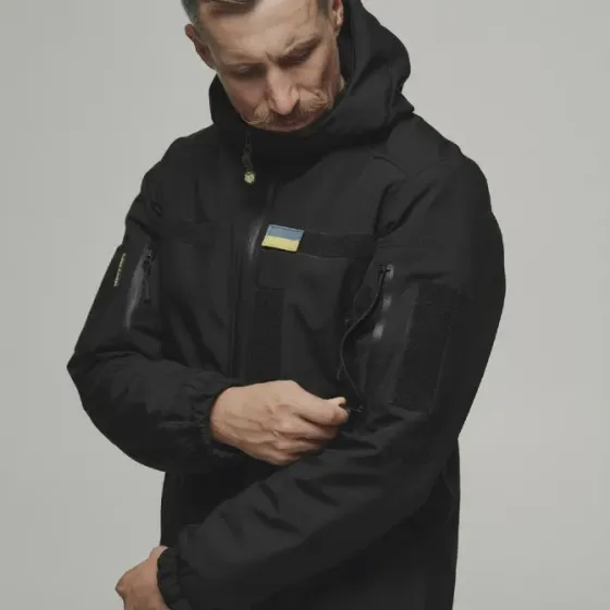 Зимова куртка "KORDAX" Soft Shel чорна Тернівка