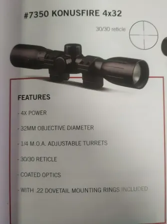 Оптичний приціл Konus Konusfire 4x32 з кільцями 11мм Львів