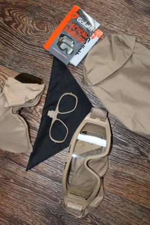 Тактичні окуляри-маска Goliath із трьома змінними лінзами Desert Storm Харків