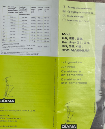 Пружинно-поршневая пневматическая винтовка Diana 350 Magnum (модель ТО5) Запорожье