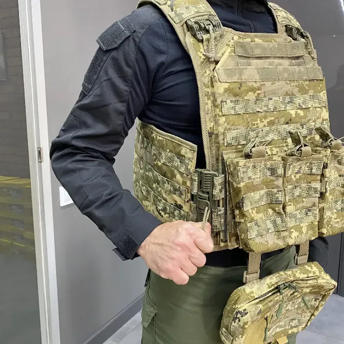 Плитоноска з підсумками та напашником, подвійне швидке скидання, з камербандами Гуляйполе - фото 5