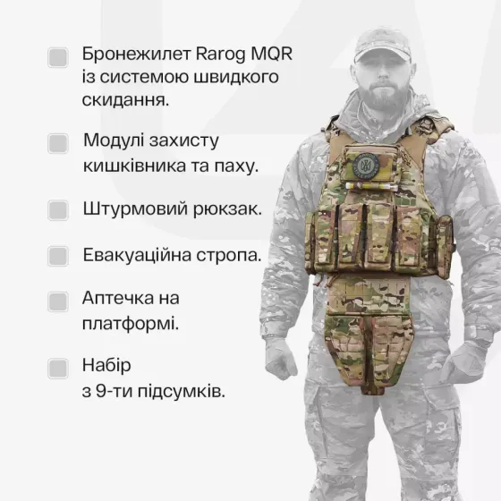 Бронежилет 1-го класу Rarog MQR та комплект спорядження Svityaz edition Харків