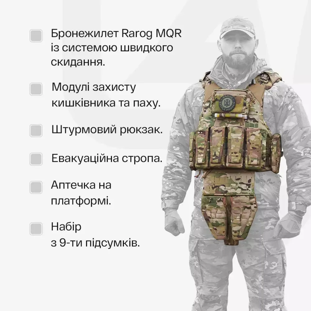 Бронежилет 1-го класу Rarog MQR та комплект спорядження Svityaz edition Харків - фото 2