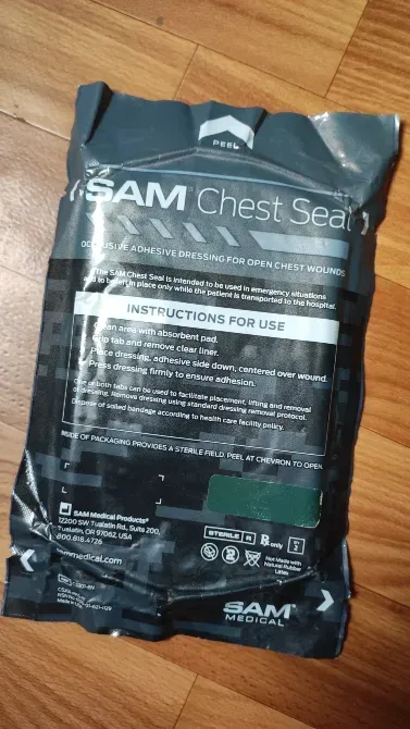 Оклюзійні наліпки SAM Medical Chest Seals, вентильовані (герметизувальні пластирі) Харків - фото 1