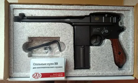 Пневматичний пістолет SAS Mauser M712 Blowback + дерев'яна кобура-приклад Харків