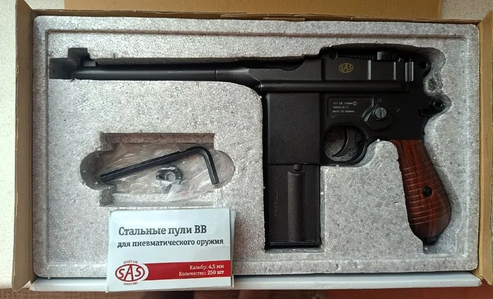 Пневматичний пістолет SAS Mauser M712 Blowback + дерев'яна кобура-приклад Харків - фото 3