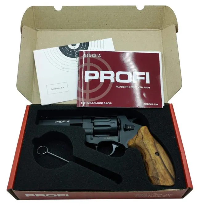 Револьвер Флобера ZBROIA PROFI-4" (чорний / дерево) Харків - фото 8