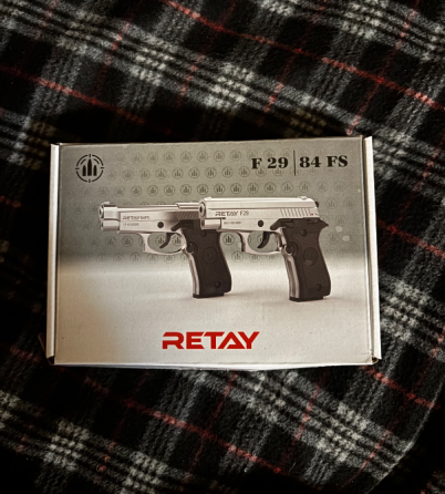 Стартовий пістолет Retay F29 (Beretta 84FS під холостий патрон 9 мм) чорний Львів