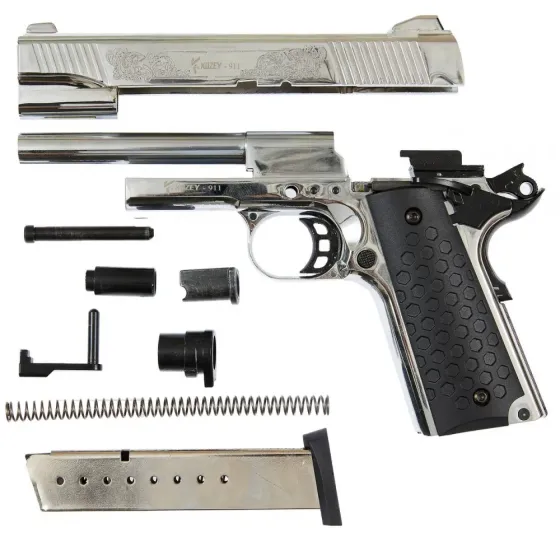 Стартовий пістолет 911#6 Matte Chrome Plating, Engraved/Black Grips Харків