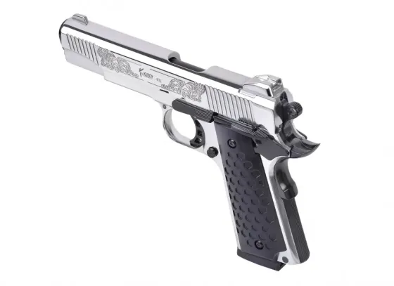 Стартовий пістолет 911#6 Matte Chrome Plating, Engraved/Black Grips Харків